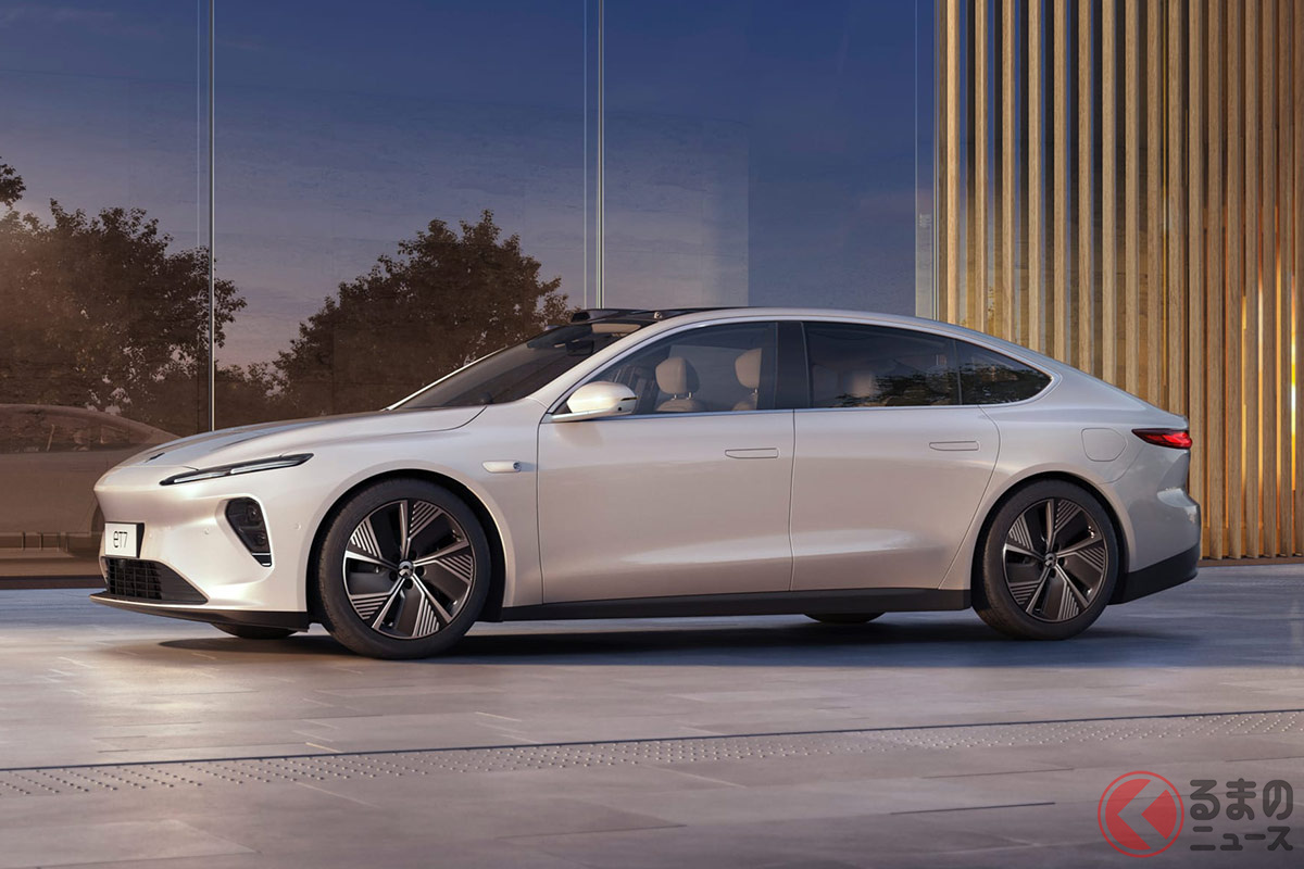 中国EVメーカーNIOが発表したセダンタイプの新型EV「ET7」。2022年には全固体電池を搭載する仕組みを展開予定。(画像:NIOホームページより)