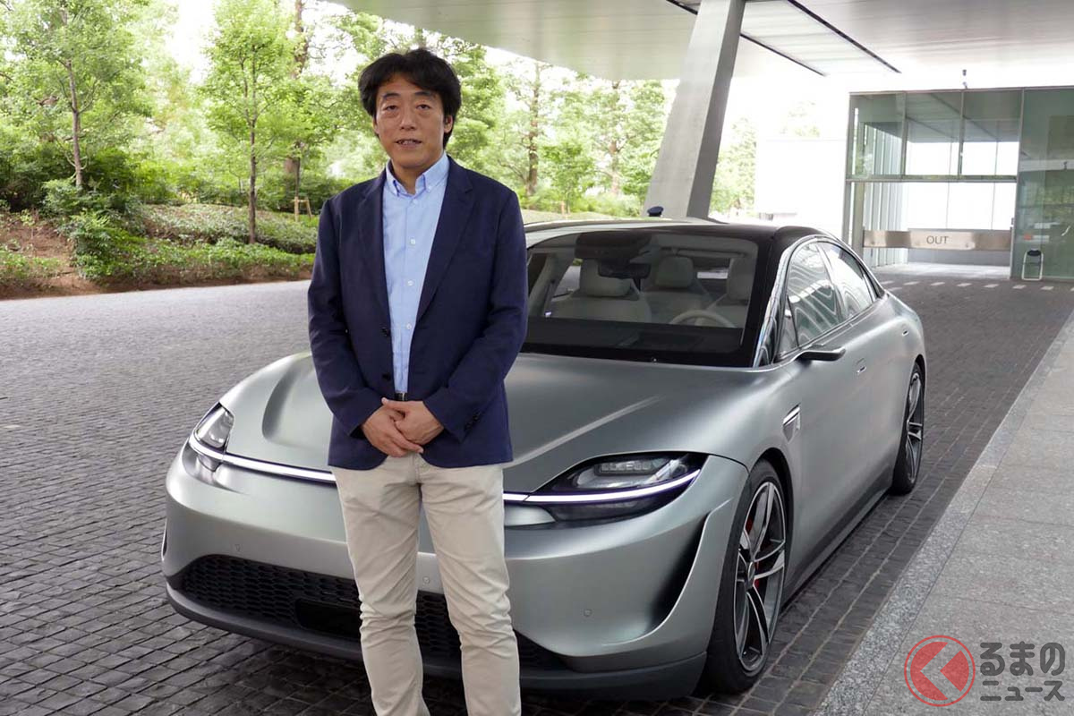 2020年8月、ビジョンSの試乗会でインタビューに答えたソニー執行役員 川西 泉氏