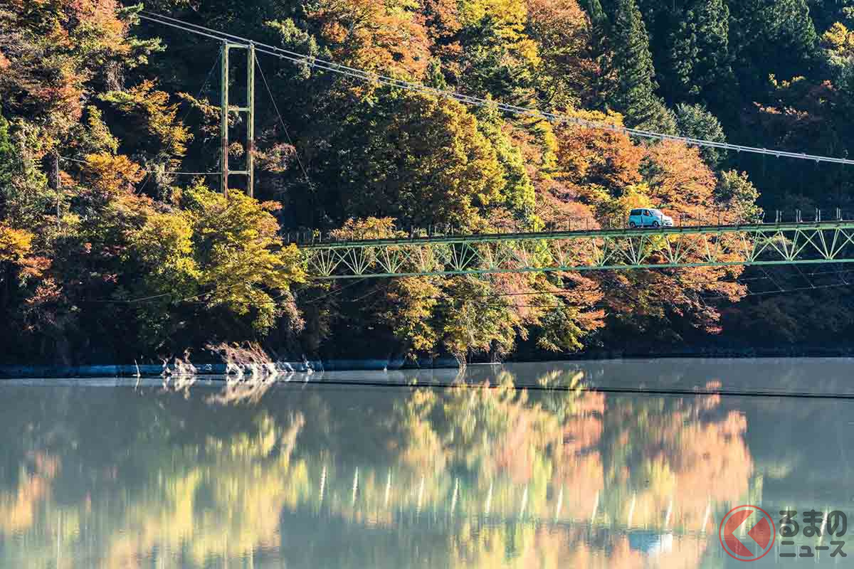 クルマで渡れるつり橋「井川大橋」(画像提供:@mori_keke)