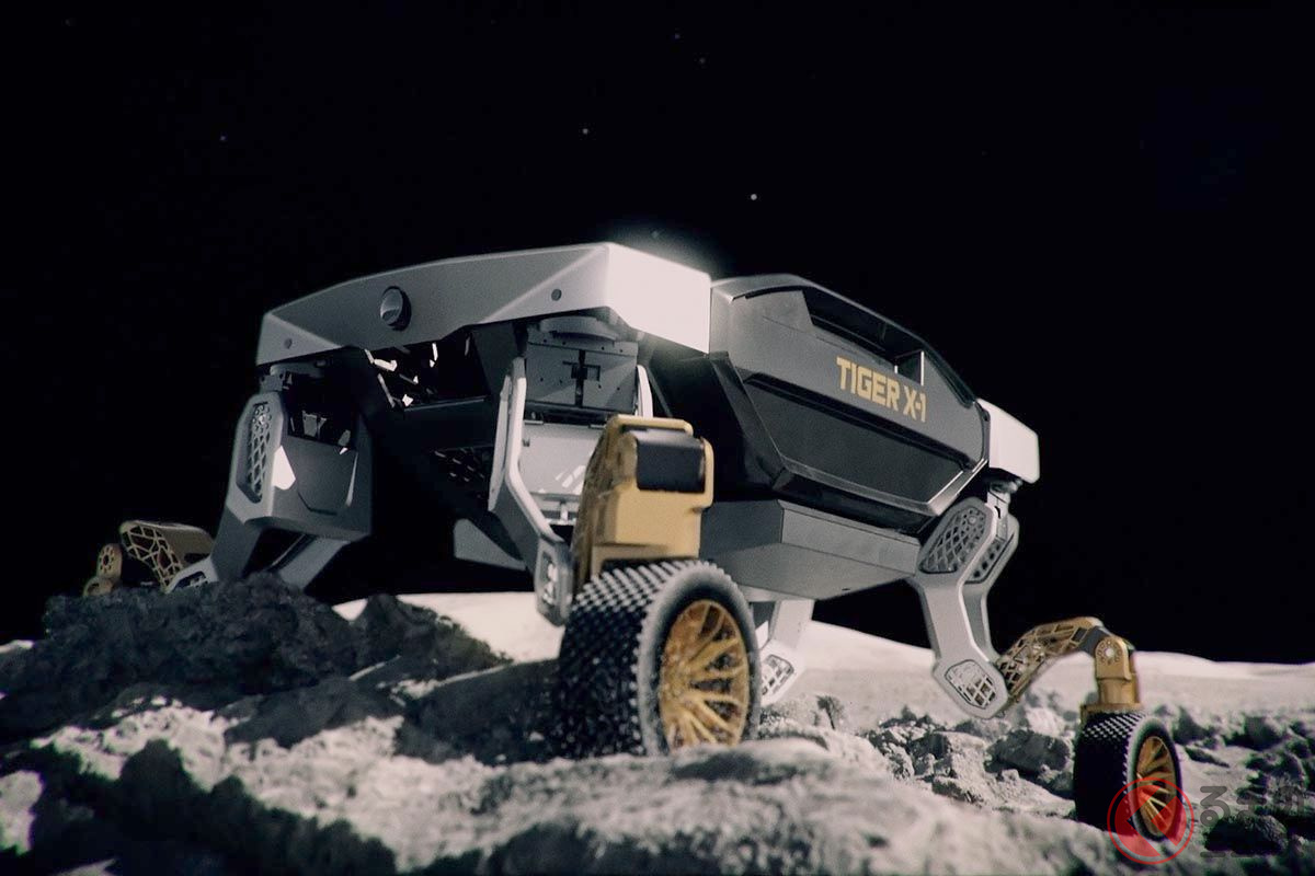 ヒュンダイのコンセプトUMV「TIGER」。ガレ場でも足を伸ばして車体の水平を保ち、立ち往生を解消するという
