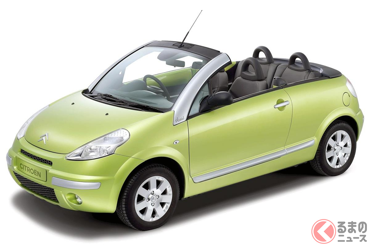 出先の天気のことなど考えていないオープンカーの「C3プルリエル」