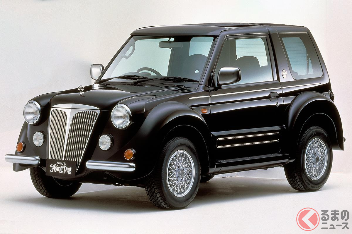 原型を留めないほどフロントまわりに手が入れられた「パジェロジュニア フライングパグ」