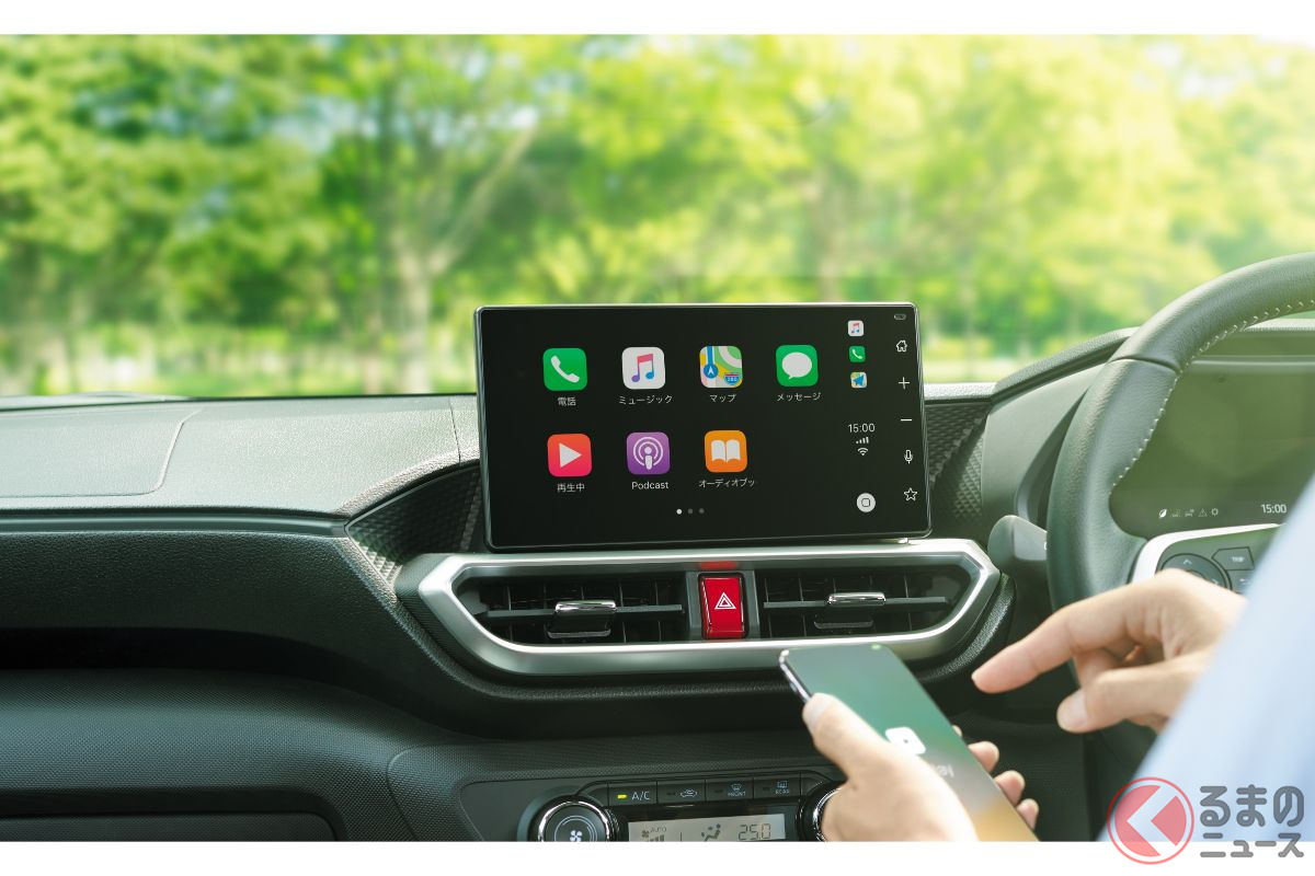 トヨタ「ライズ」のディスプレイオーディオでCarPlayを起動。Apple Mapsは「マップ」と表示される