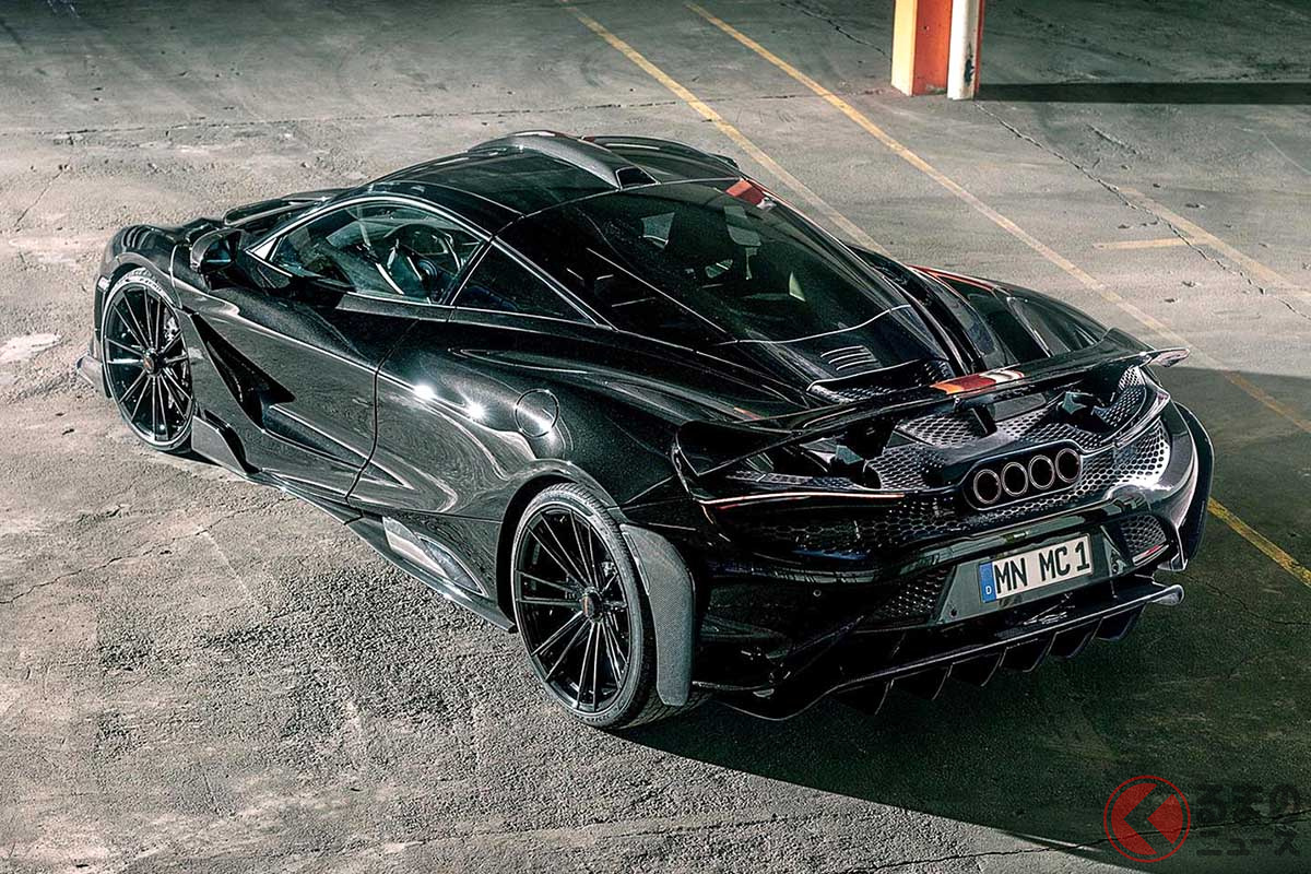 ルーフ上のエアスクープが新設されたことで、「F1GT−R」を思い起こさせるノビテック「マクラーレン765LT」