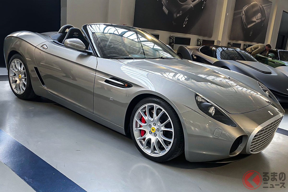 ザガート本社のミュージアムで撮影されたフェラーリ「599GTZニッビオ・スパイダー・ザガート」(C)2021 Courtesy of RM Sotheby's