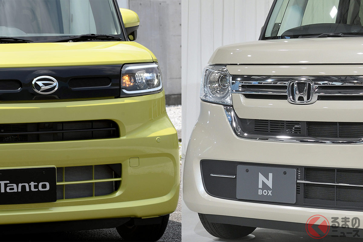 居住性が特徴なスーパーハイトワゴン。バッテリー搭載で影響はある?(画像は左がダイハツ「タント」、右がホンダ「N-BOX」)
