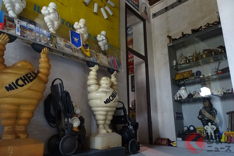 当時、タイヤを持ち上げるために使われていた(1950~1960年代)