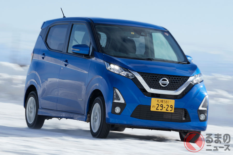 日産「デイズ」で雪上走行