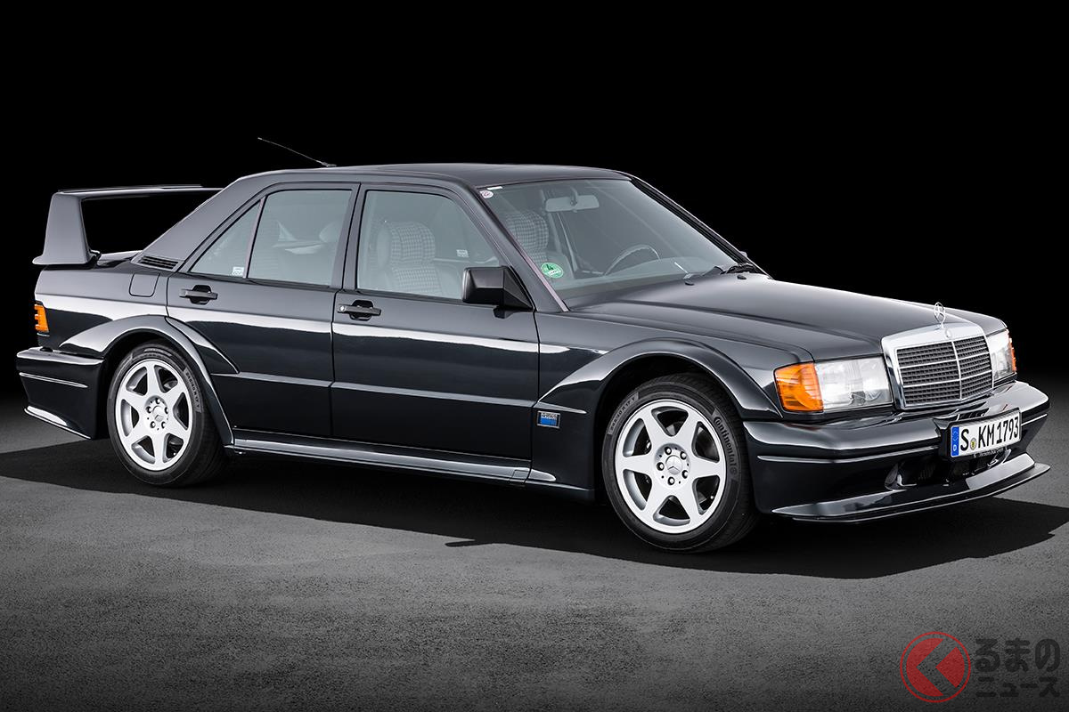 レースでの効果を期待してエアロがデザインされた「190E 2.5-16 エボリューションII」