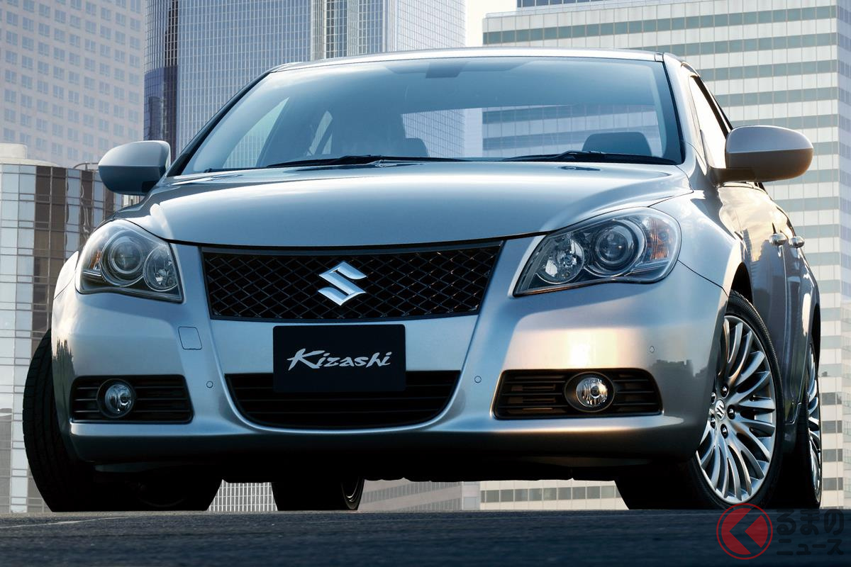 ある場所で目撃例が多いレアなスタイリッシュセダンの「キザシ」