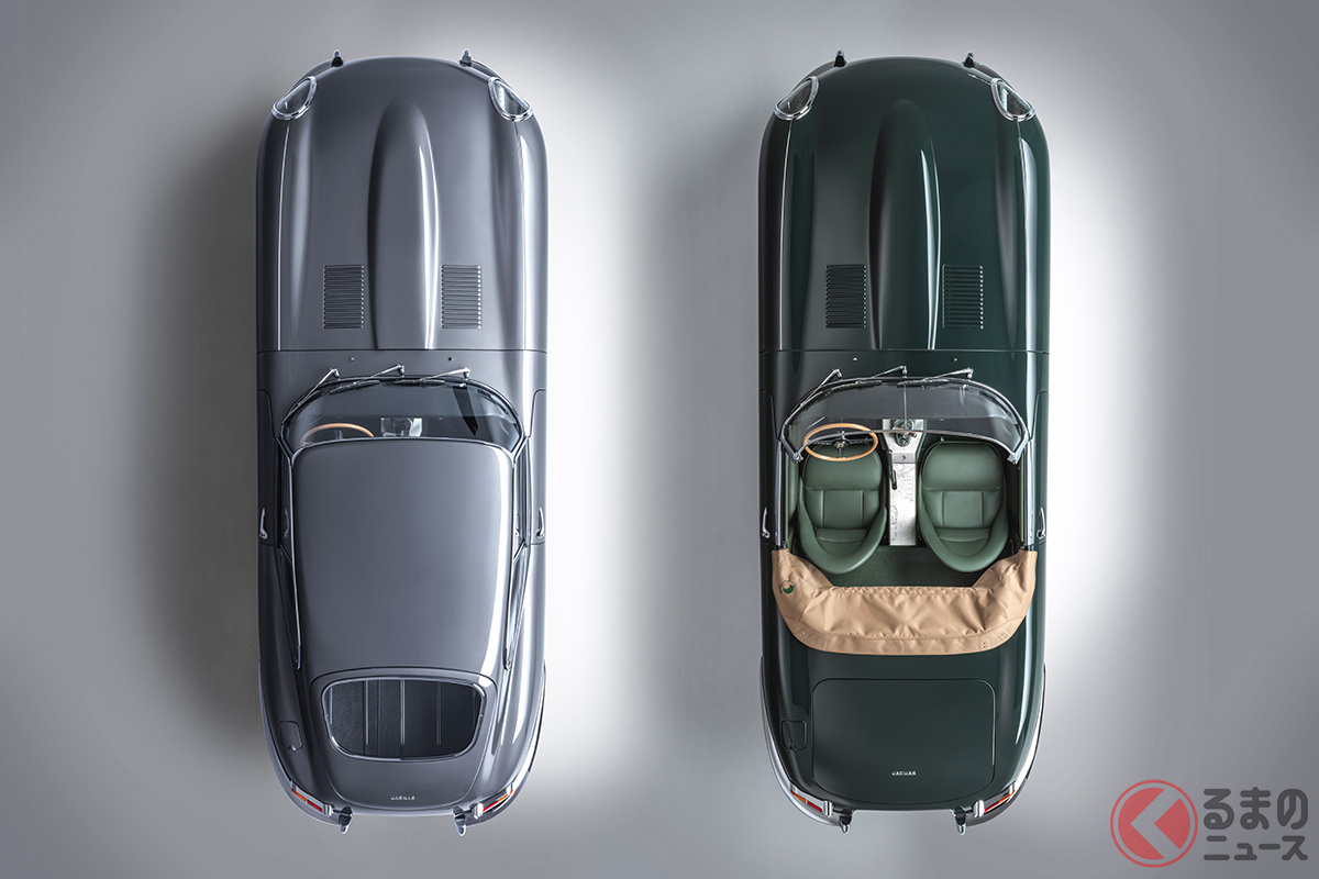 「Eタイプ60コレクション」と命名された2台ペアのEタイプは、6セット(合計12台)のみフルレストアし販売される