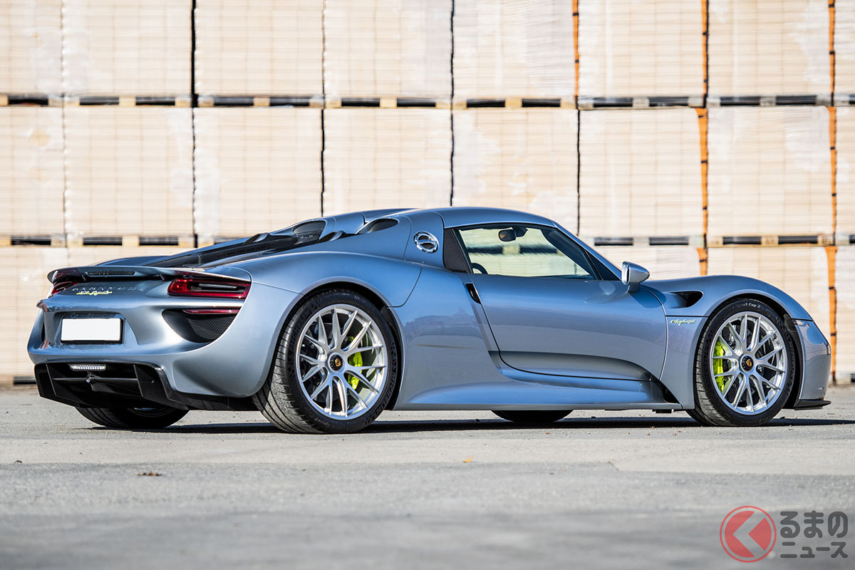 2014年に新車登録されたワンオーナーカーであるポルシェ「918スパイダー」(C)2021 Courtesy of RM Sotheby's