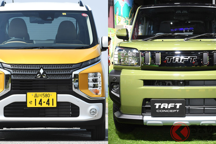 三菱「eKクロス」(写真左)とダイハツ「タフトコンセプト」(写真右)
