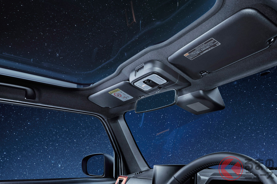 新型「タフト」に装備される大型ガラスルーフ「スカイフィールトップ」