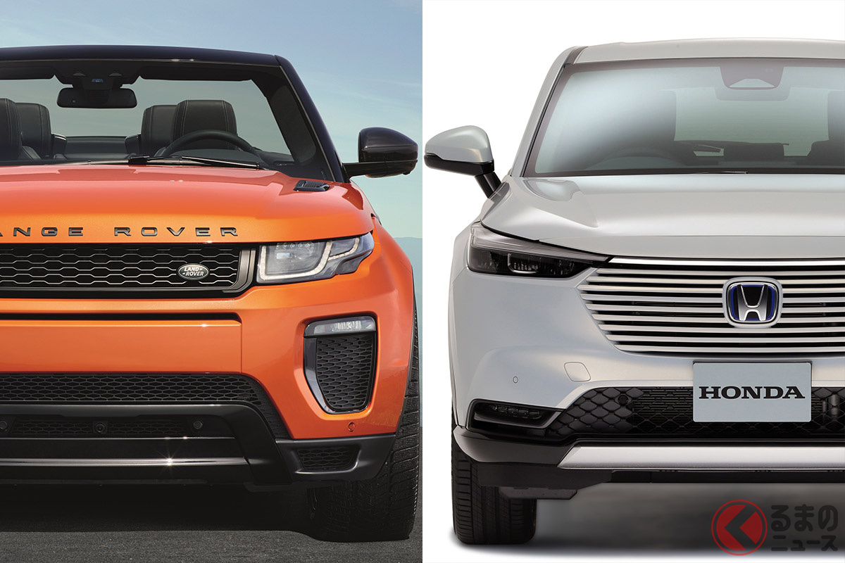 デザインコンシャスなSUVであるホンダ「ヴェゼル」だが、元祖はレンジローバー「イヴォーク」といっていいだろう