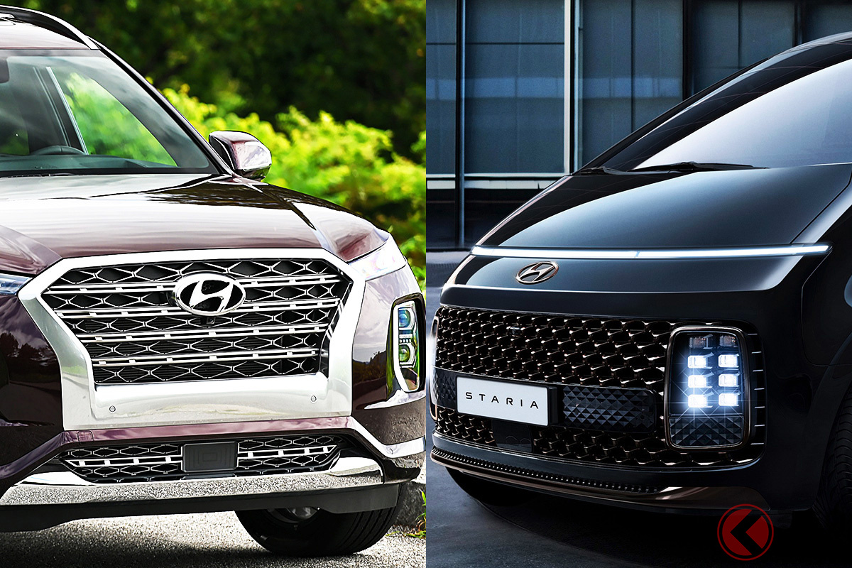 ヒュンダイの「パリセード」(写真左)と「スターリア」(写真右)
