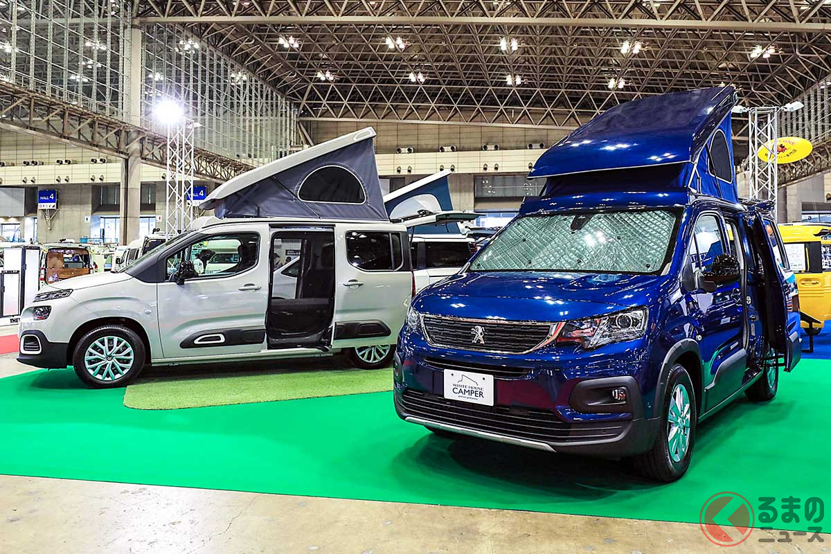「JAPANキャンピングカーショー2021」に出展されたフレンチ・ミニバンをベースとしたキャンパー