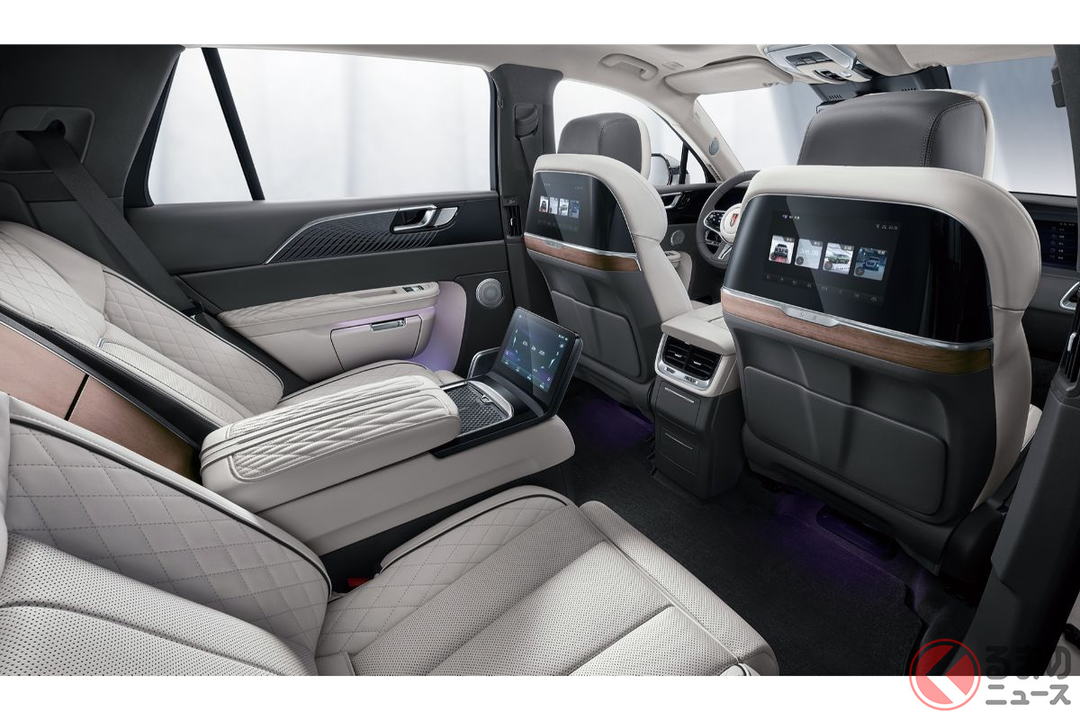 最高級電気SUV「E-HS9」の後席はまさにVIP仕様ともいえる豪華さ