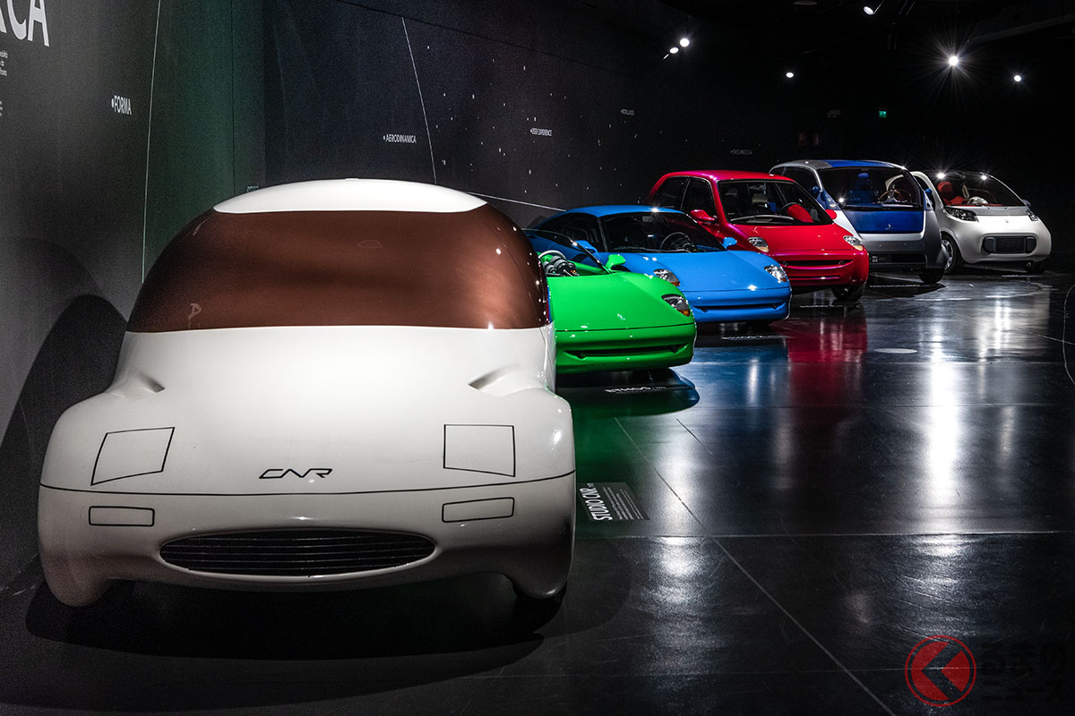 ピニンファリーナがスーパーカーだけでなくシティカーなどにも目を向けていたことが分かる「RICERCA(研究)」エリア