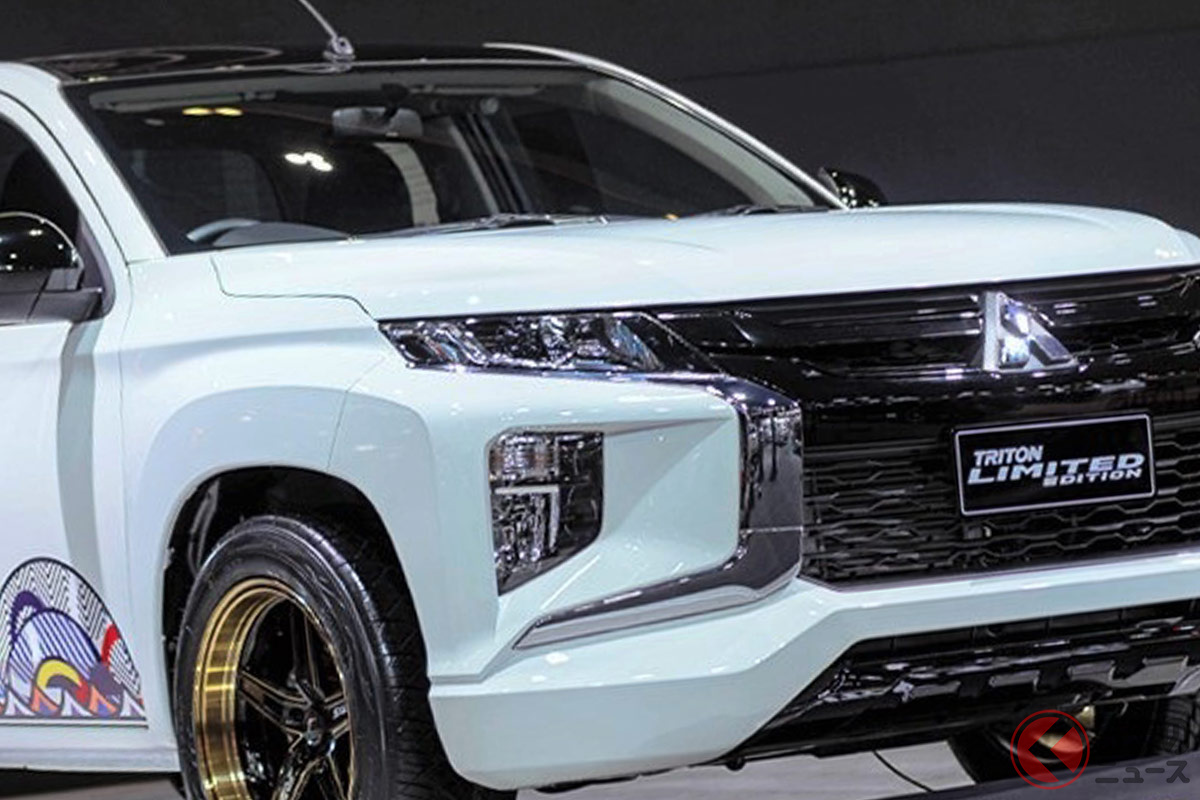 お披露目された際の三菱「トライトン ルークキット・エディション」(画像:三菱公式SNS)