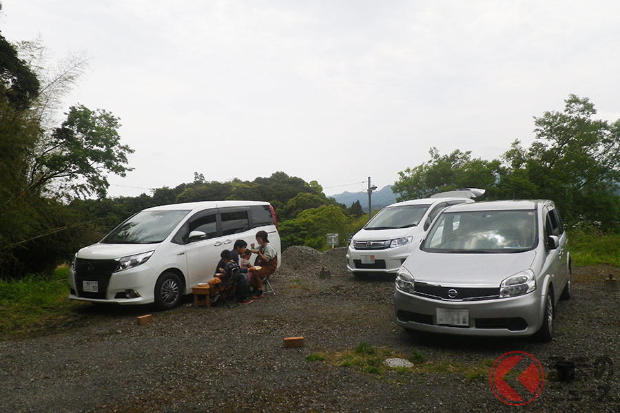 宮崎県で実施された車中泊訓練の様子