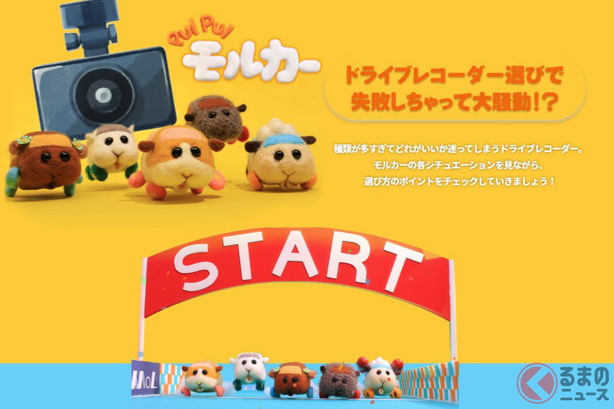 「PUI PUI モルカー」と「カロッツェリア」の ドライブレコーダーコラボ