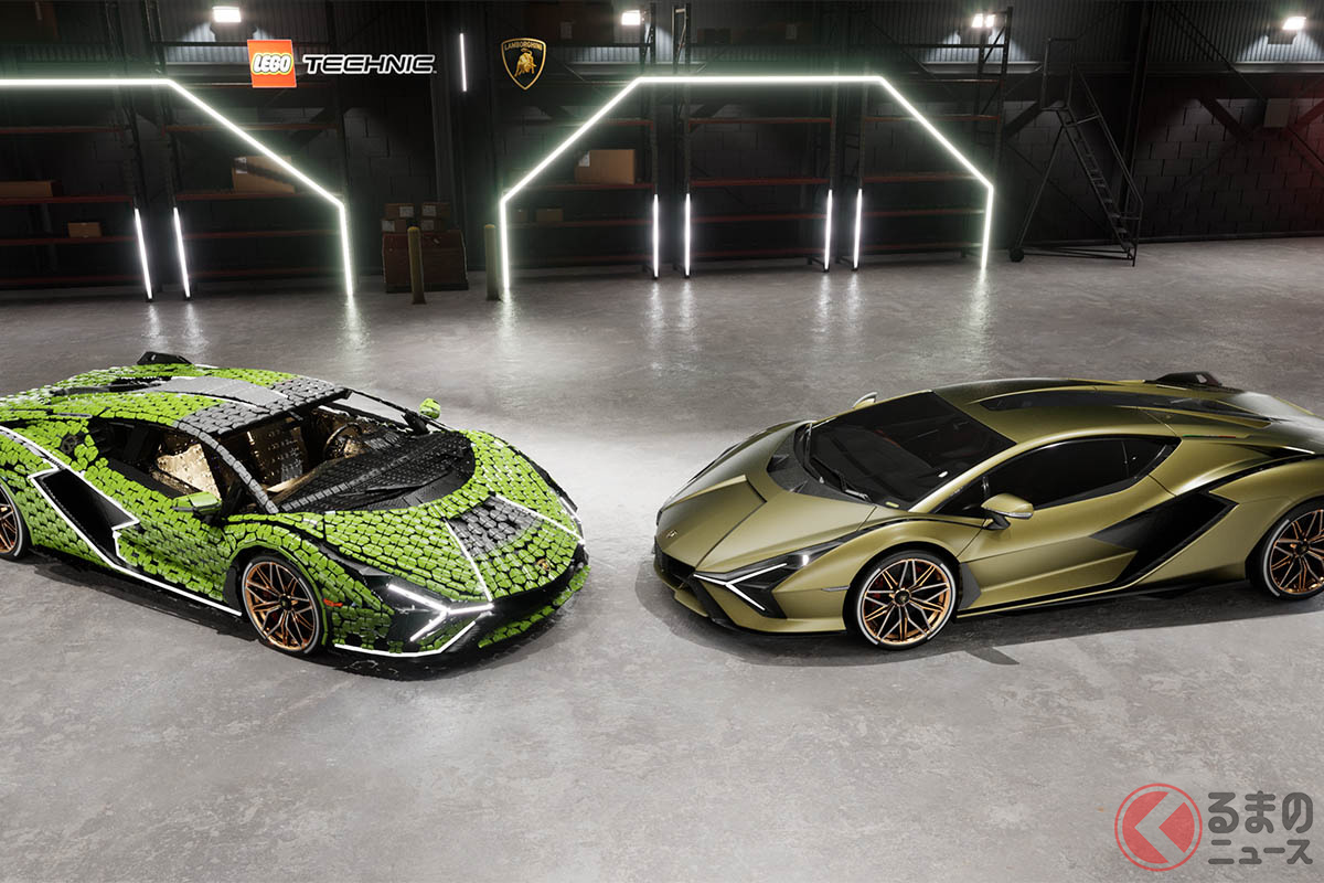 ランボルギーニ「シアン」とレゴ製実物大レプリカ