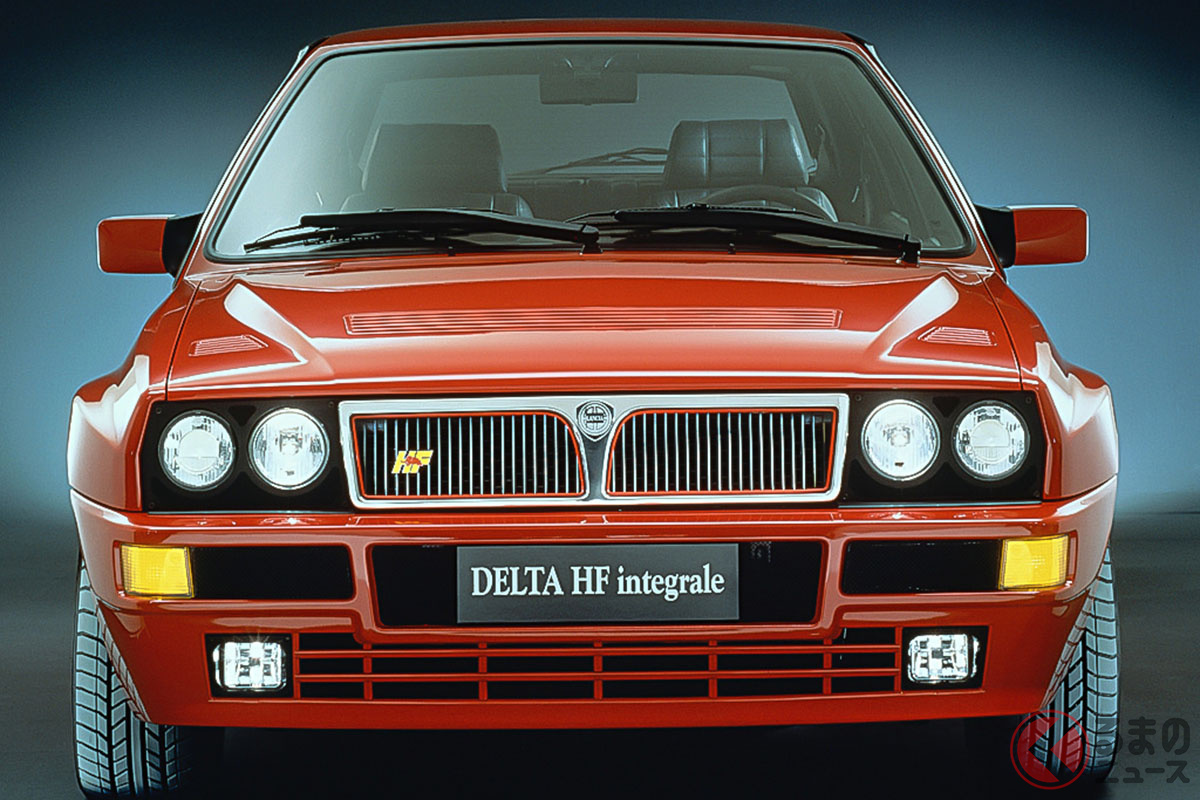 ランチア「デルタ」は1979年に登場、後に”高い性能(High Fidelity)”を意味するHFというモデルをラインナップした。種類は全部で6つ。「HFターボ」、「HF 4WD」、「HF インテグラーレ」、「HF インテグラーレ 16V」、「HFインテグラーレ エボルツィオーネ」、「HFインテグラーレ エボルツィオーネII」となる(C)Stellantis N.V.