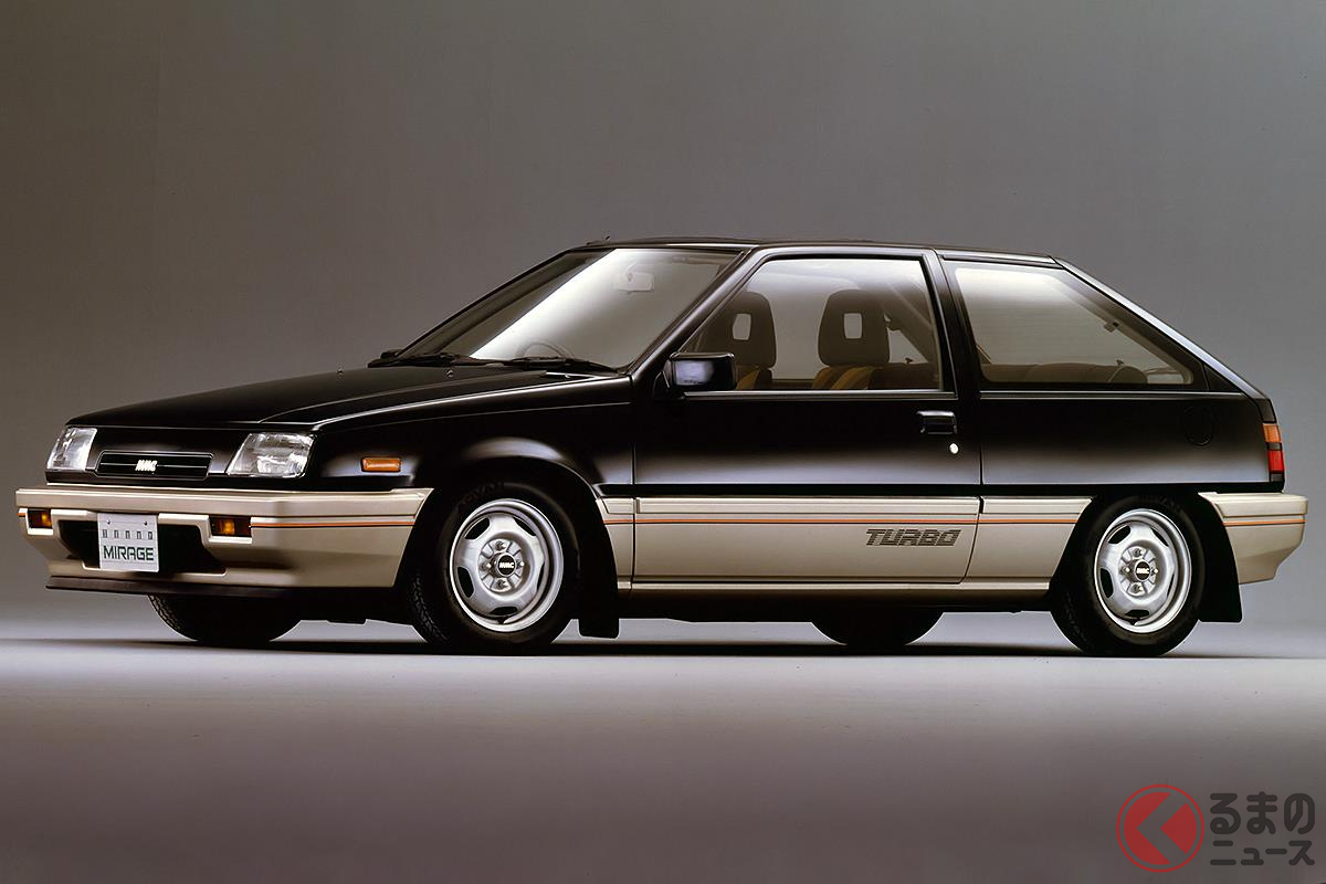 シャープなデザインとスポーティなターボエンジンで人気となった2代目「ミラージュ」