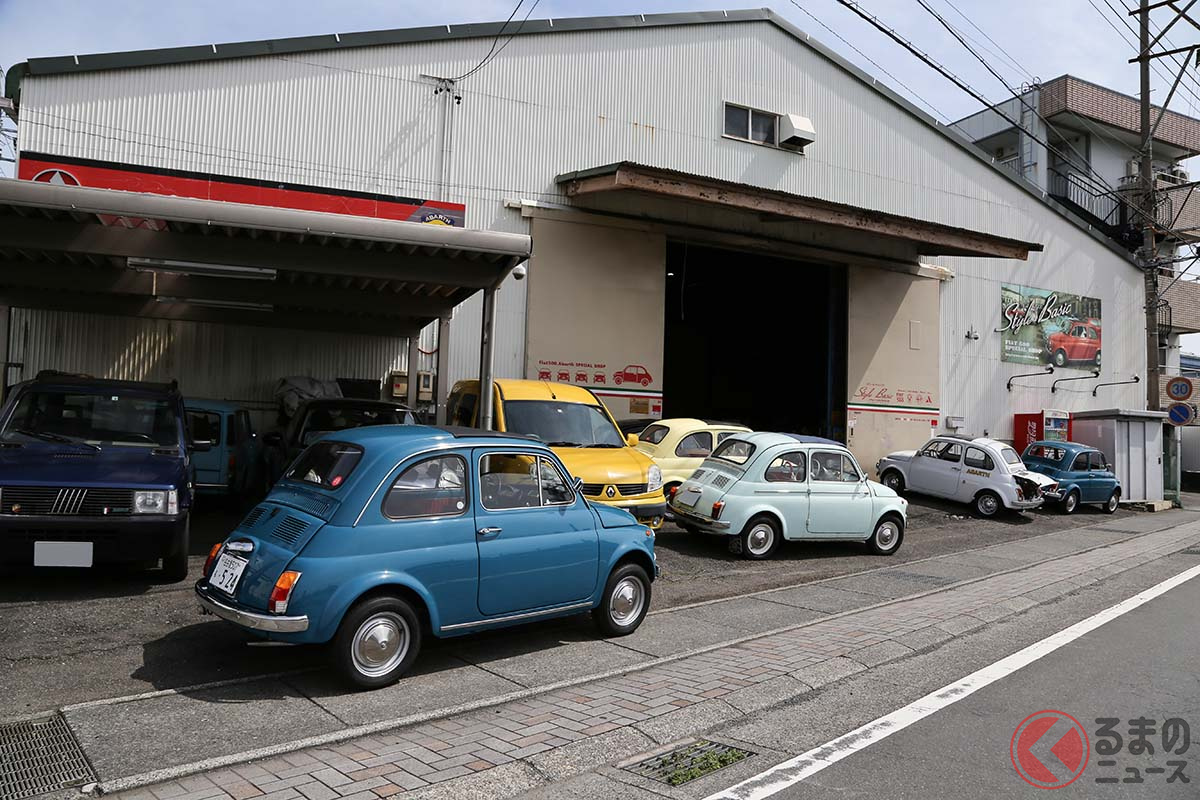 ミラフィオーリ開催前日、静岡の「スティルベーシック」でチンクエチェントをピックアップして名古屋を目指した