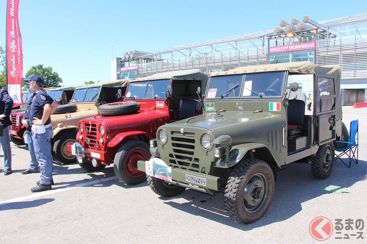 アルファ ロメオの四駆「マッタ」が10台、これだけ揃って見られるのは非常に珍しい