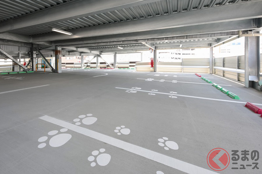 左右に寄せすぎないように書かれた動物の足跡