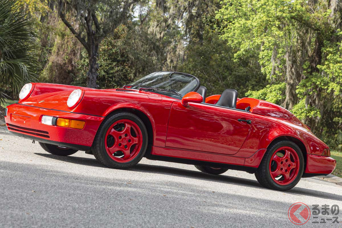 ボディ同色のホイールが、今見ると新鮮なポルシェ「911カレラ2スピードスター」(C)2021 Courtesy of RM Sotheby's