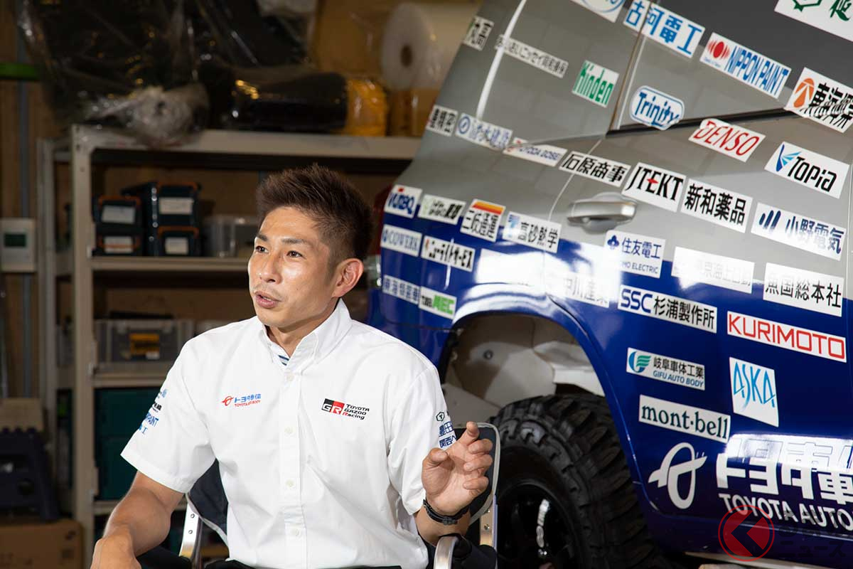 三浦昴選手。ダカール・ラリーにもTLCのドライバーとして参戦する。トヨタ車体の社員ドライバーだ