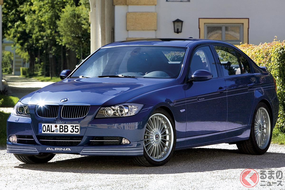 E90型の「B3」は2007年に登場。同世代の「M3」が自然吸気V8を採用するのに対して、B3は360psを誇る直6ツインターボを採用していた。太いトルクでレスポンスよくなめらかに走るというアルピナ車の特徴は、E90世代でも味わうことができ、ベーシックなB3ではベース+100Nmの500Nmを発生させていた(C)Alpina GmbH & Co. KG