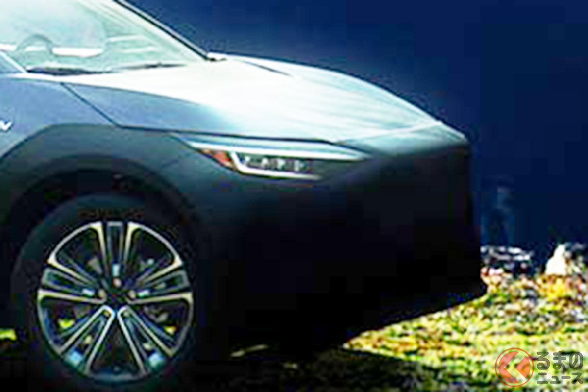 スバルが特設サイトで公開した新型「ソルテラ」のティザー画像