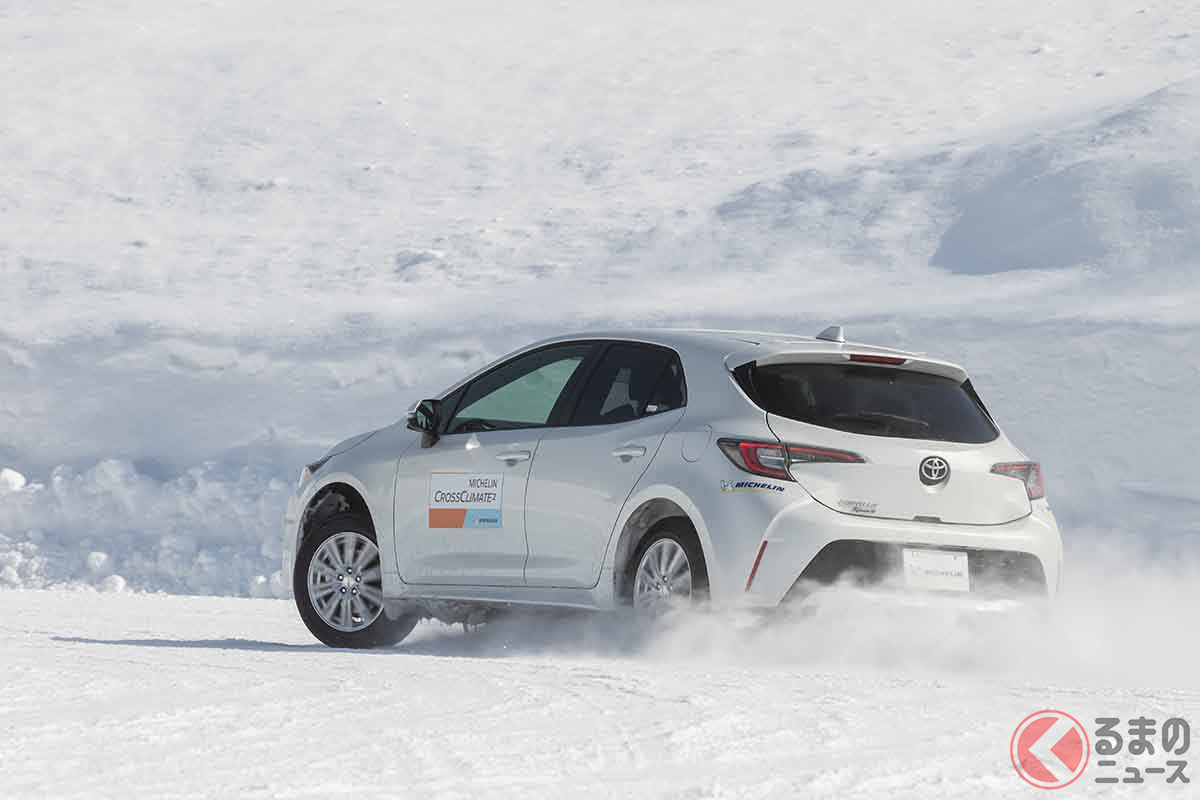 ミシュラン「クロスクライメート2」のスノー路面走行