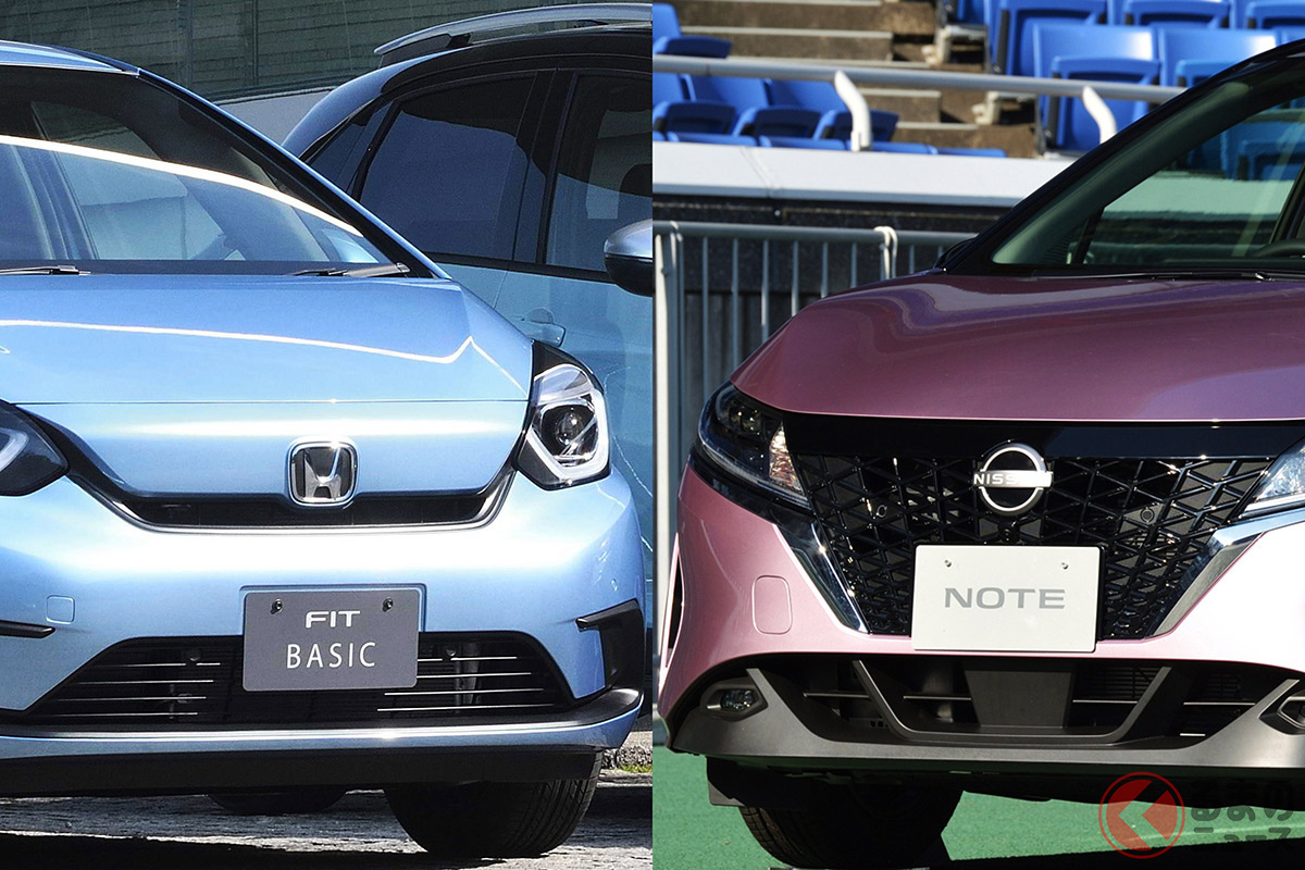 ホンダ「フィット」(写真左)と日産新型「ノート」