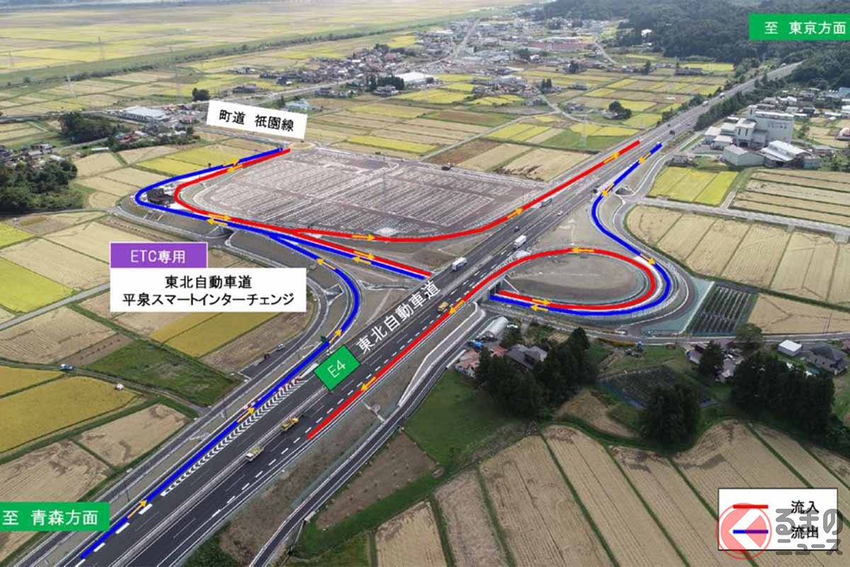 平泉スマートICの完成イメージ(画像:NEXCO東日本)
