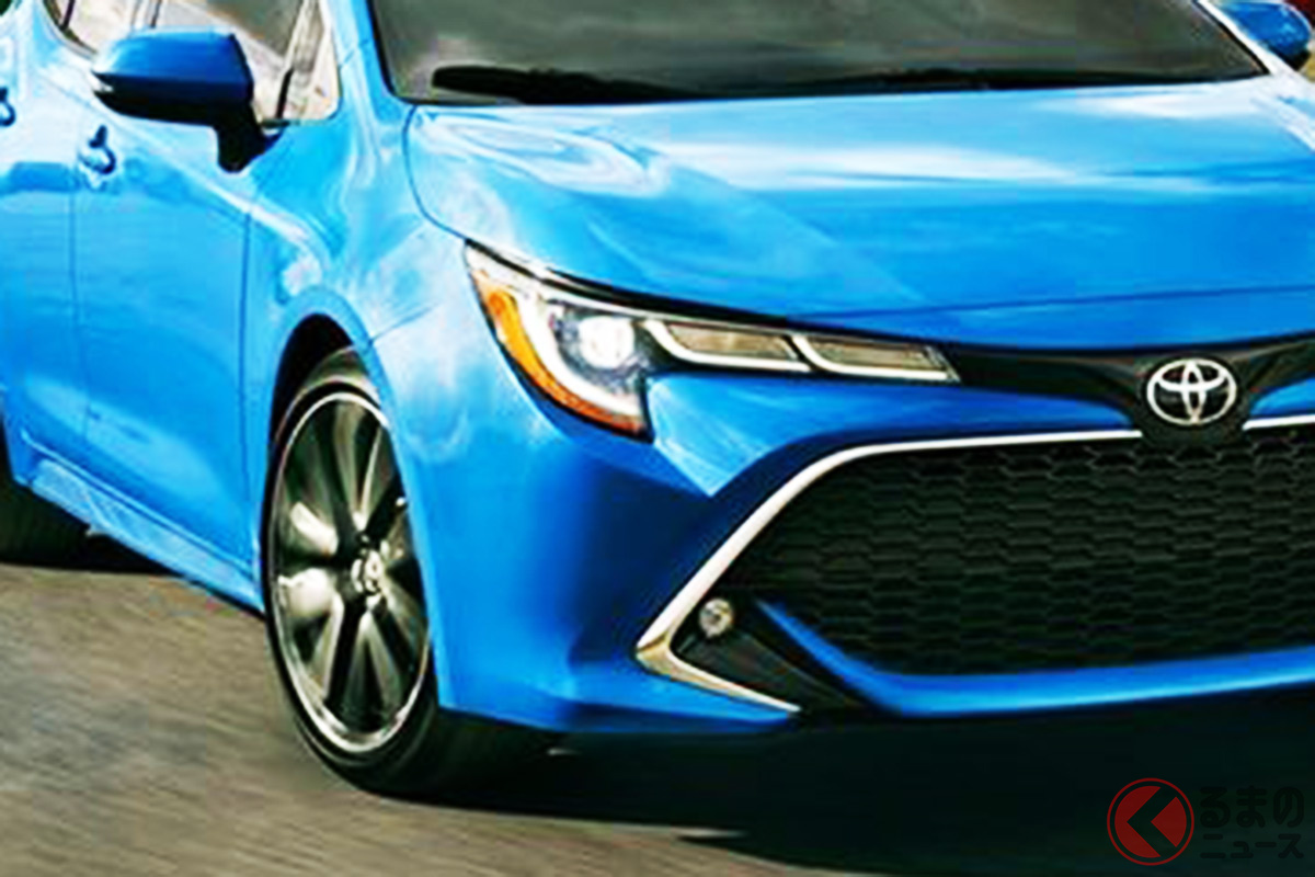 米国トヨタが最初に投稿した匂わせ画像に合わせた公開された「カローラハッチバック」(北米仕様)