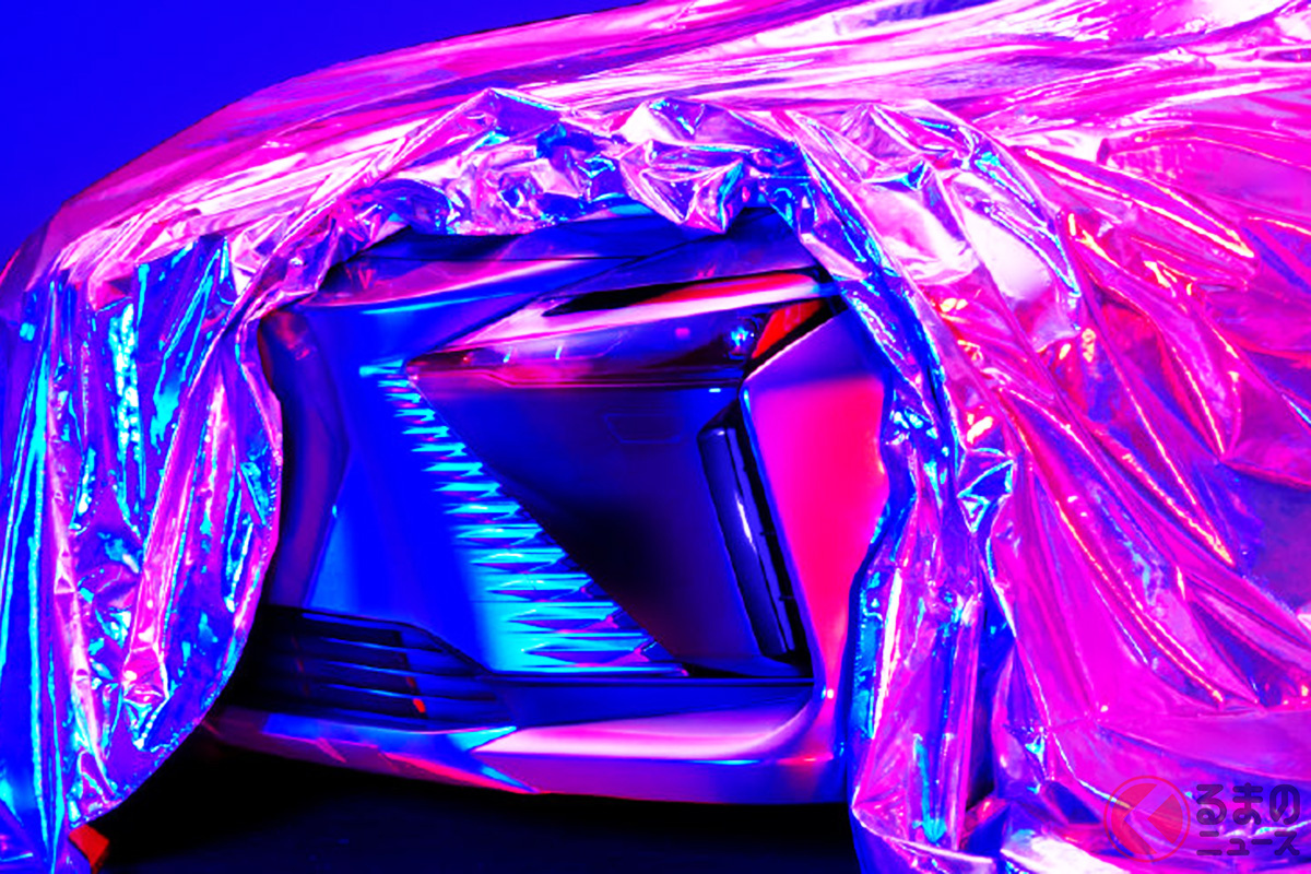 レクサス新型「RZ」のティザー画像(画像:レクサス中国の公式SNSより)