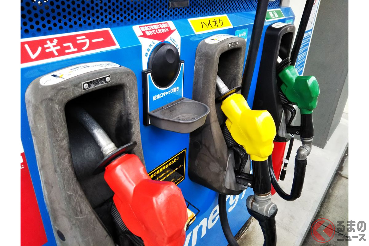 「赤」はレギュラー、「黄」はハイオク、「緑」は軽油