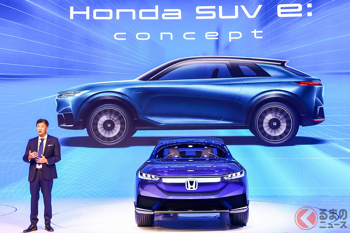 北京モーターショー2020でホンダが世界初公開した「HondaSUV e:concept」。ホンダがEVの量産を見据えその方向性を示すEVコンセプトカーとなる。