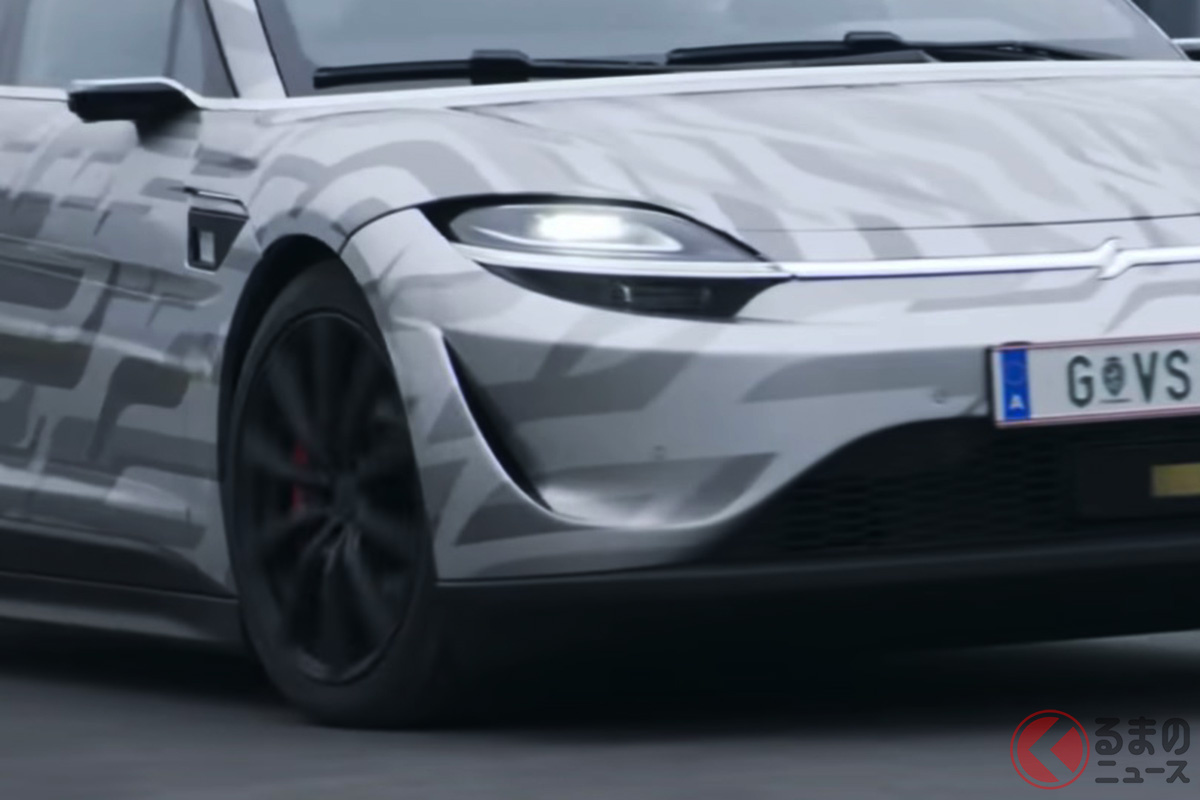 公道テストを開始したソニー「VISION-S」(画像:ソニーが公開した動画より)