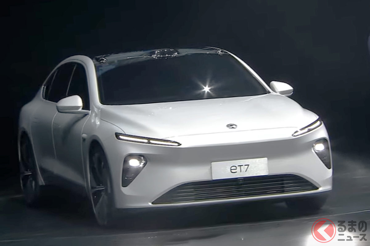 2021年1月9日に中国で発表された新興EVメーカーNIOの新型EV「ET7」。2022年には全固体電池車を発表予定となり、今後の次世代EV市場をけん引するか注目される