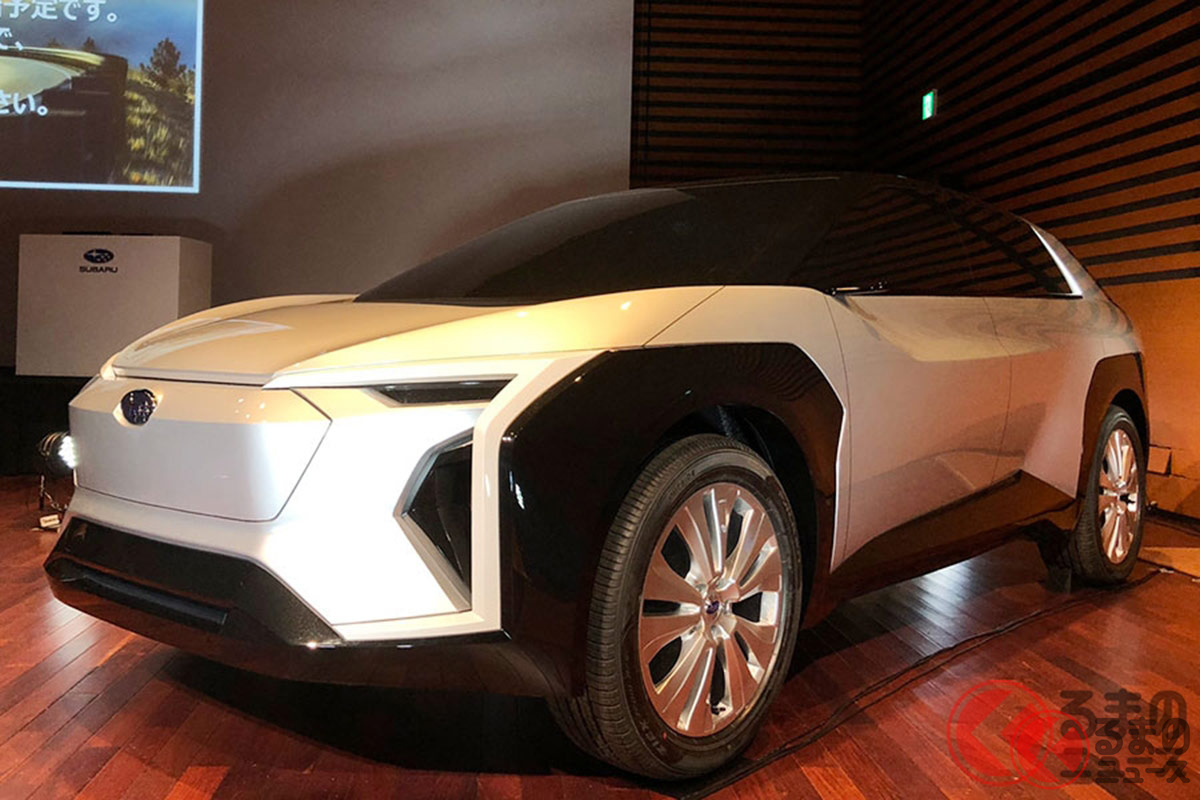 欧州法人が示唆したSUVの電気自動車と見られる、スバルとトヨタが共同開発するバッテリーEV「BEVコンセプト」