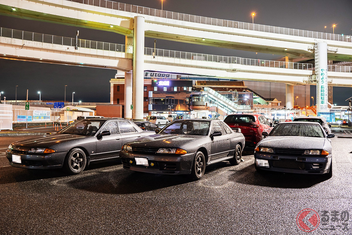 毎年3月2日にはR32が集まるという大黒PA(撮影:加藤博人)