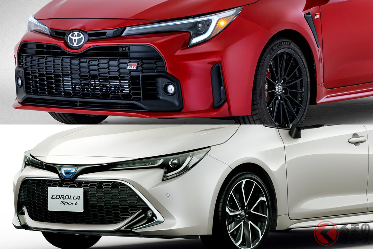 上:新型GRカローラ/下:カローラスポーツ