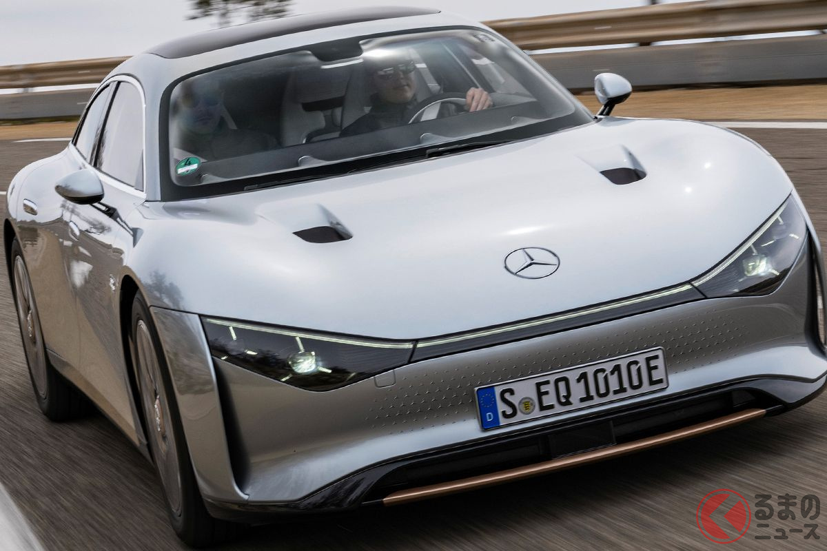 メルセデス・ベンツ「ヴィジョンEQXX」の公道テストの様子