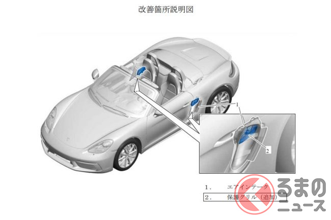 国土交通省 自動車改善対策 届出番号 外-0557-0「改善箇所説明図」より抜粋